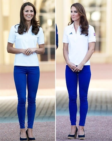 Kate Middleton royal blue skinny jeans