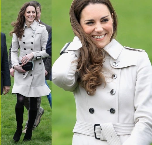 kate middlton in burberry trench coat