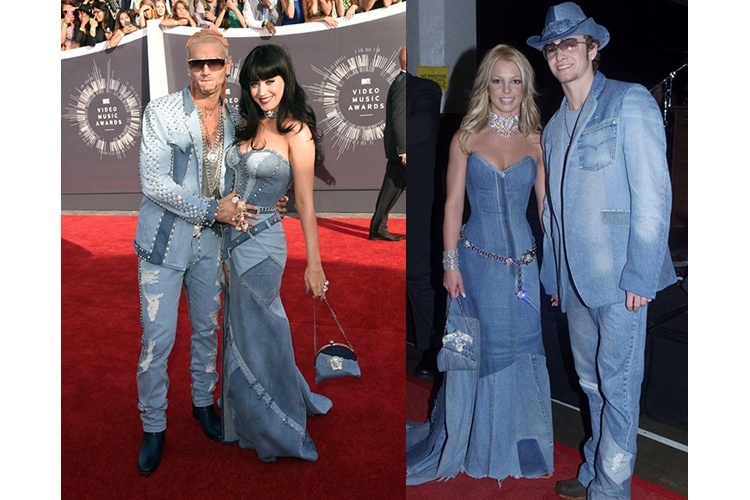 katy britney denim outfits