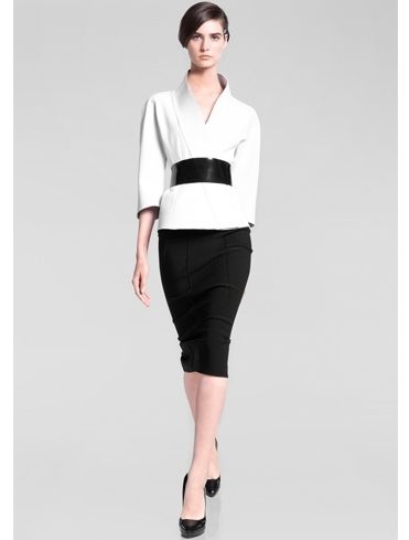 monochrome pencil skirt trend 