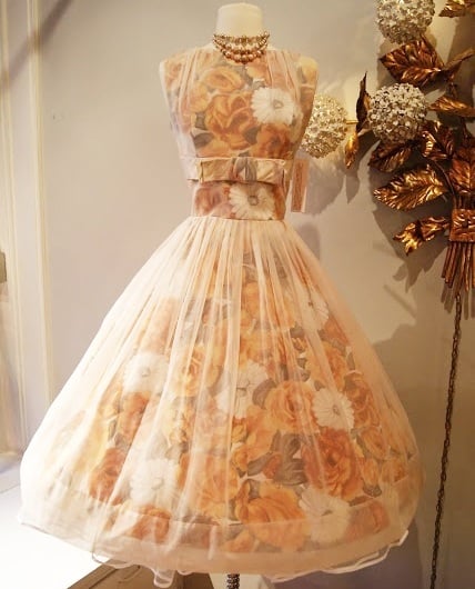 organza printed chiffon dress