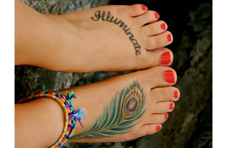 Peacock foot tattoos