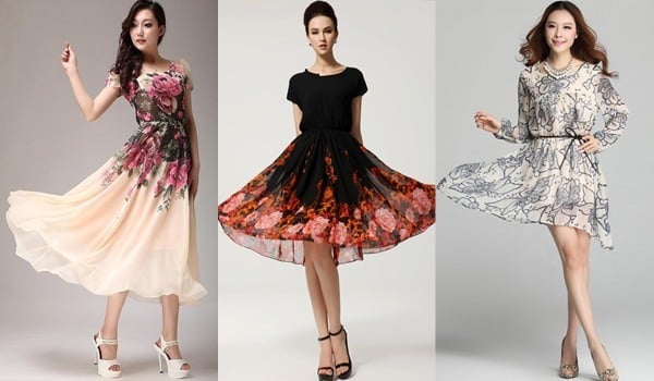 Printed Chiffon Dress Designs