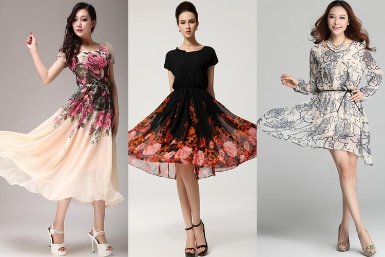 Printed Chiffon Dress Designs