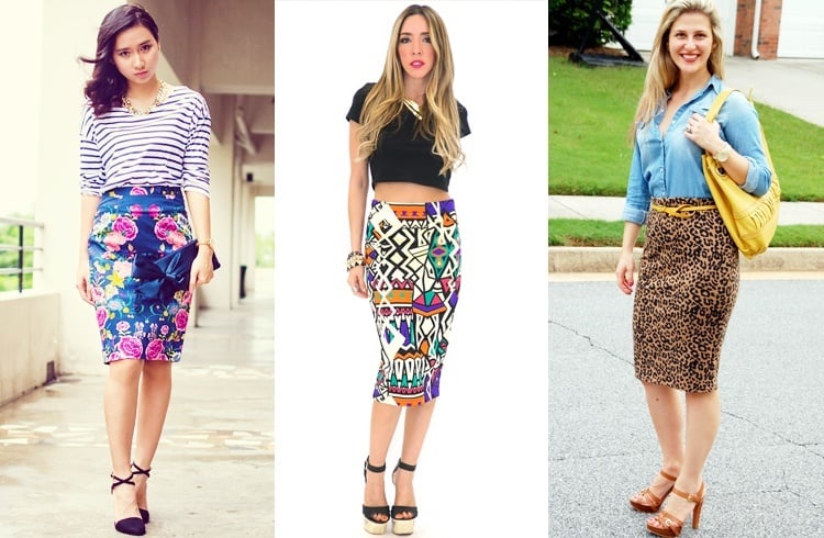 printed pencil skirts