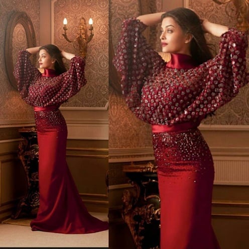 Aishwarya Rai Bachchan looking absolutely superb in George Shobeika gown for Hello India magazine