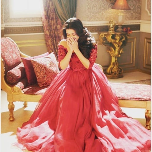 Aishwarya Rai George Shobeika gown in Hello India magazine