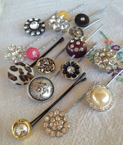 Button Bobby Pins