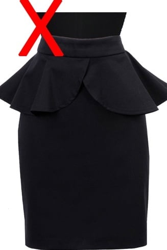 Black high waisted peplum skirt