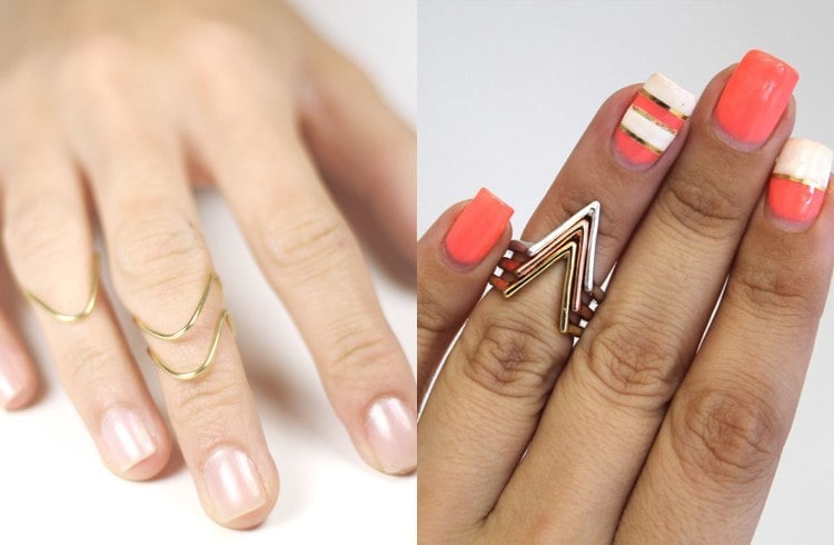 Chevron Knuckle Rings