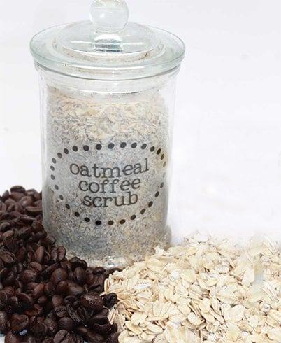 Coffee and oatmeal for DIY Pedicures