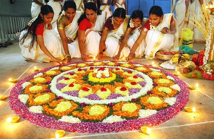 طرح های onam pookalam