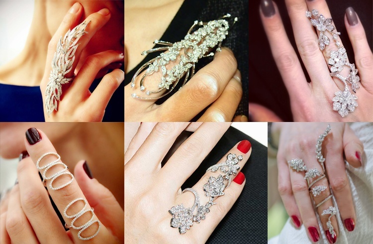 Diamond full finger rings
