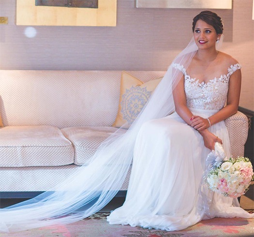 Dipika Pallikal wedding gown by Reem Acra