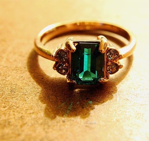 Emerald engagement ring