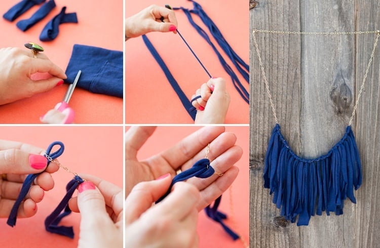 How to make a tshirt necklace