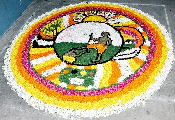 Kerala onam pookalam