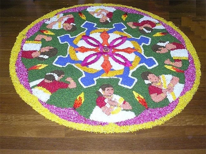 Kerala womens on pookalam