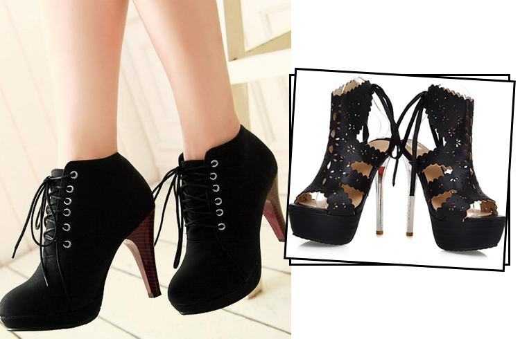 Lace up high heel 