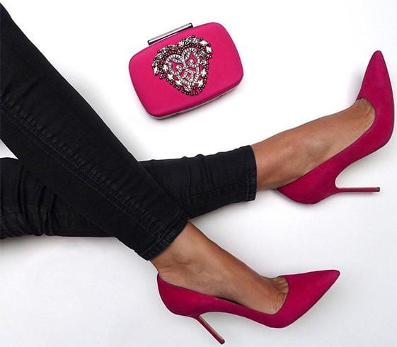 Manolo pink clutch shoe 