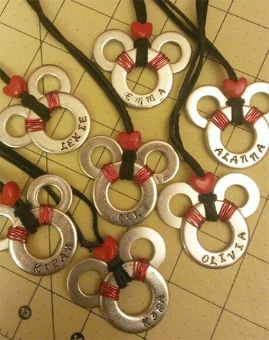 Mickey Mouse washer necklaces 