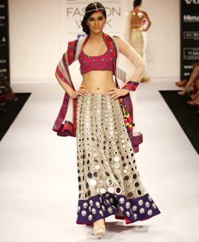 mirror work lehenga