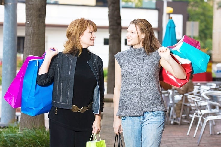 Mother and daughter shopping