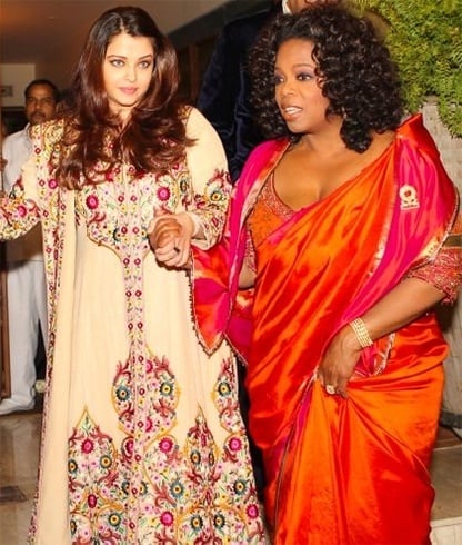 Oprah in silk saree