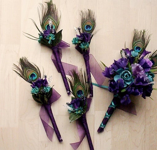 Peacock bouquets for weeddings