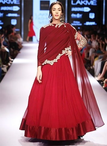 Ridhi Mehra maroon and red dress