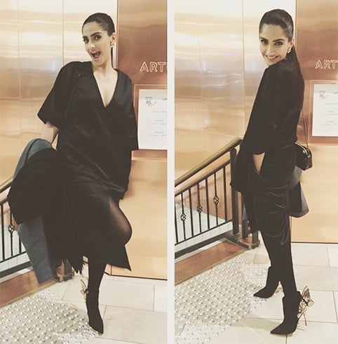 Sonam Kapoor in black dress by love birds