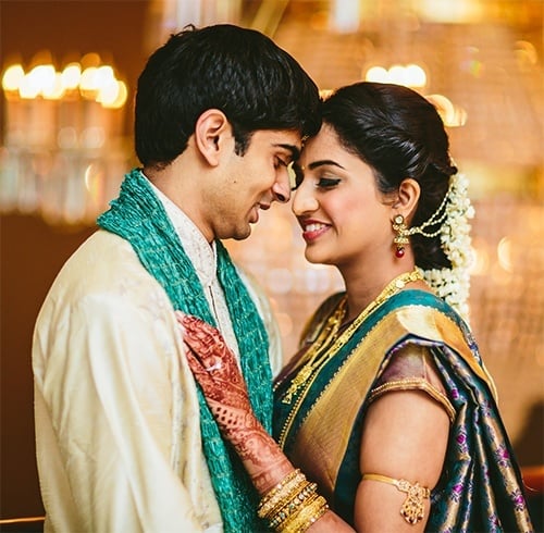 Wedding Couple poses for the Perfect Indian Wedding Couple