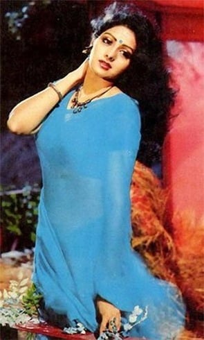 Sridevi Blue Saree