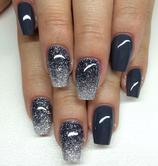 Diamond Grey Nail Art