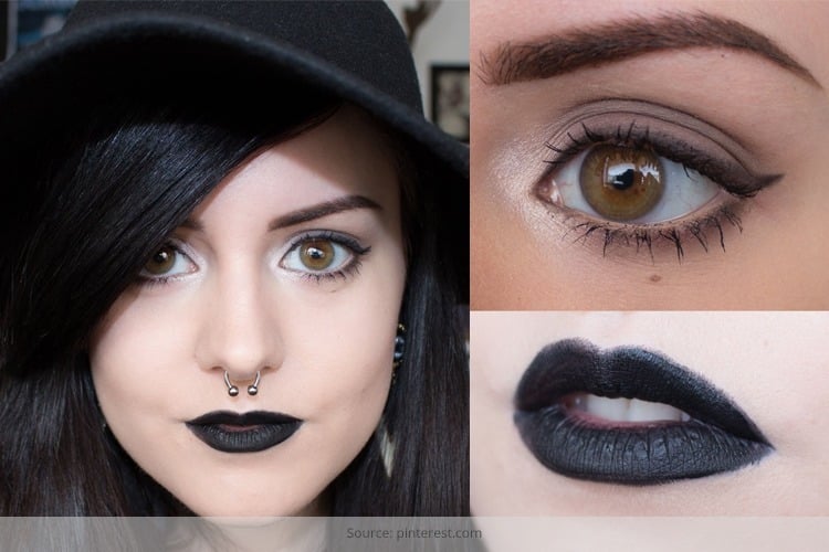 Halloween-Make-up: Wie man schwarzen Lippenstift trägt  