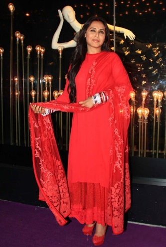 Rani Mukerji glows in red for first post-wedding