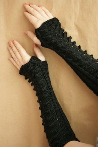 Black Crochet Gloves