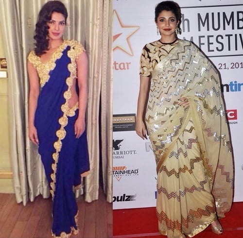 Celebs in Abu Jani and Sandeep Khosla Saree