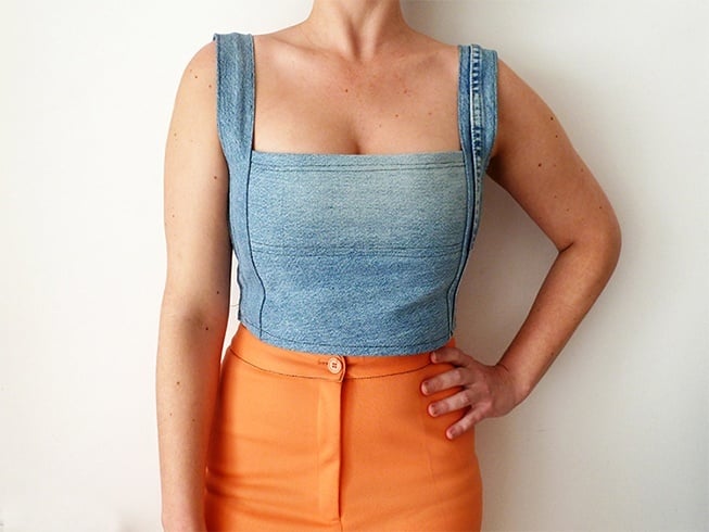 Denim crop tops