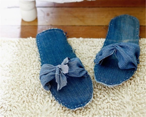 Denim flip-flops