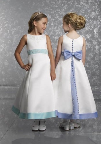 Perrie Flower girl dress with waterfall skirt and lace  WED2B