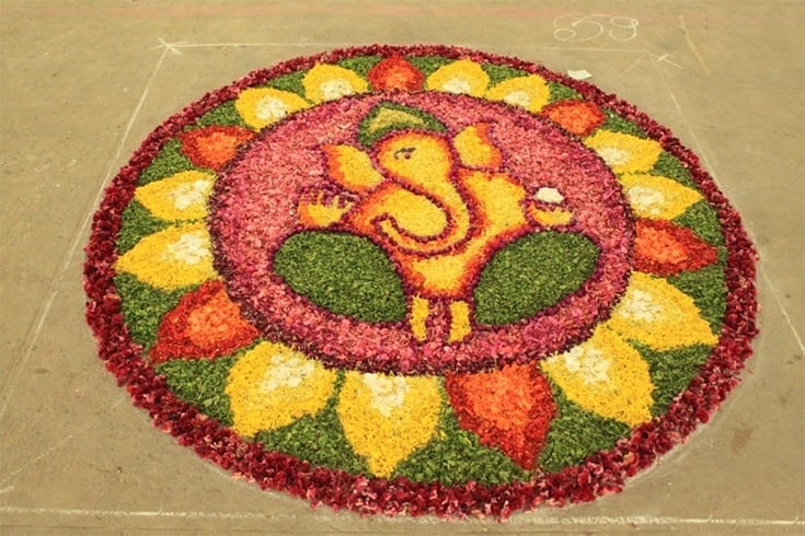 Floral rangoli