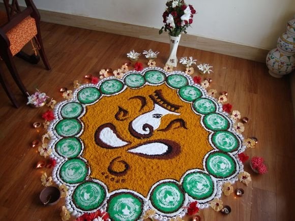 Ganapathi rangoli desingns