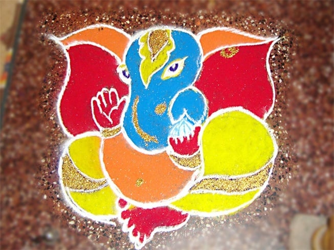 Ganeshji rangoli designs