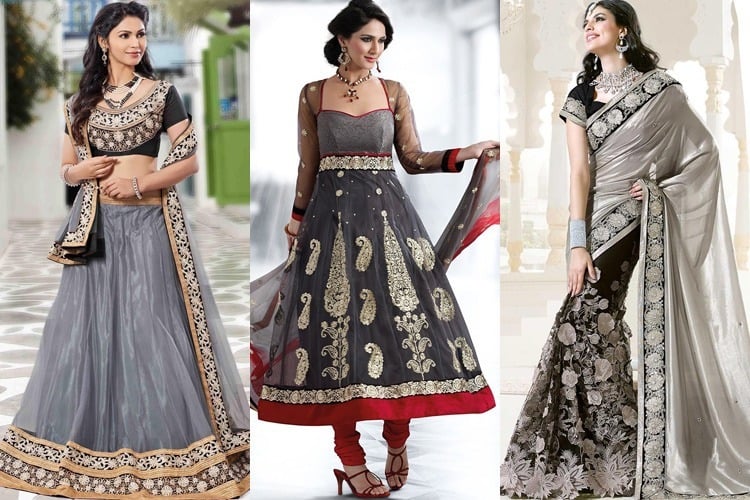 Grey Color Dresses for Navratri Day 1