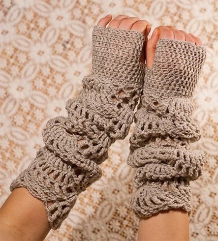 Half finger gloves crochet pattern