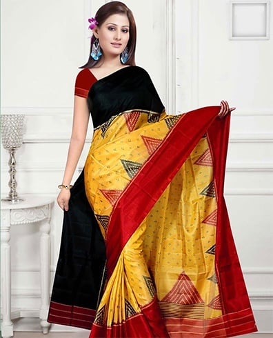 Handloom sarees in bandhani