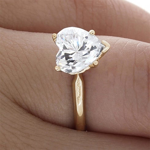 Heart shaped diamond ring