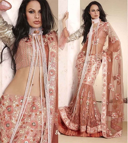 How to wear a pre stitched saree