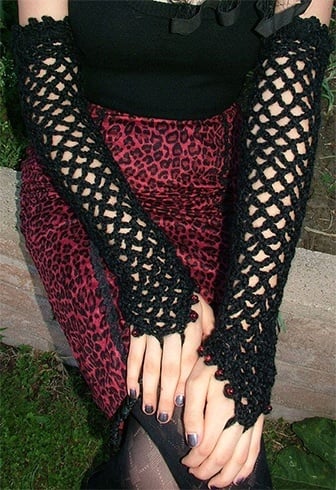 Long crochet gloves